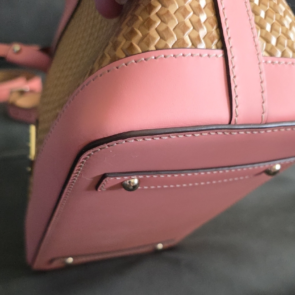 Dooney & Bourke Pink and Tan Woven Satchel Set - Picture 15 of 16